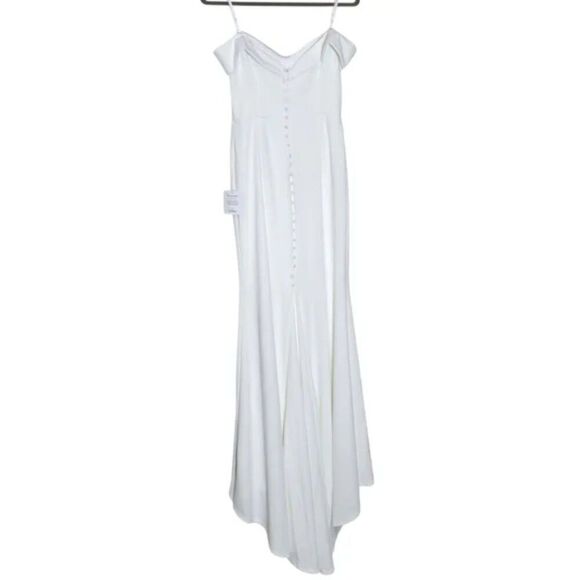 Lulus Arienne White Off-the-Shoulder Mermaid Maxi Dress Size Medium NEW NWT - Picture 6 of 15